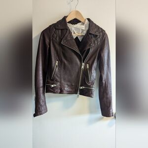 All Saints Oxblood (burgundy) Conroy leather jacket 00